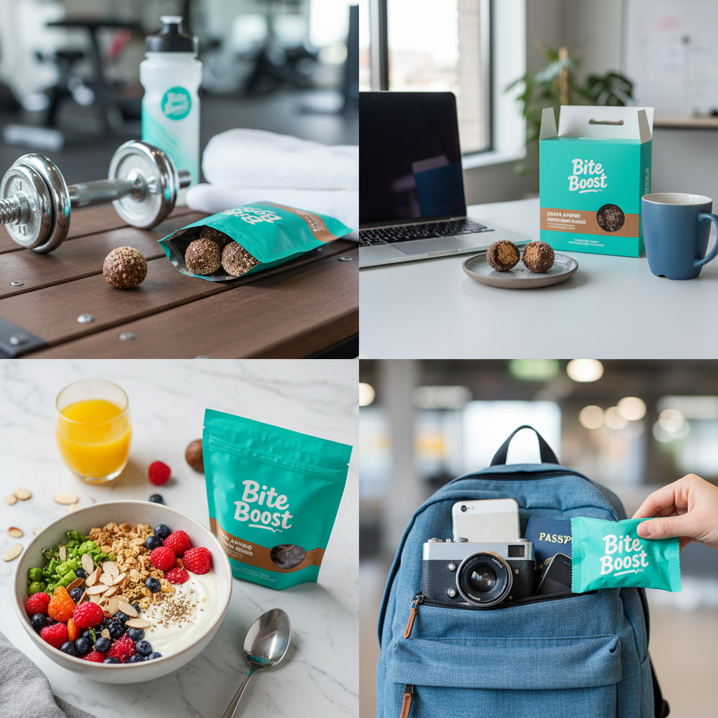 Bite Boost 4 Usage Scenarios with Logo