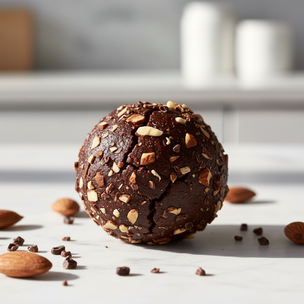 Cocoa Almond Protein Ball Close-up